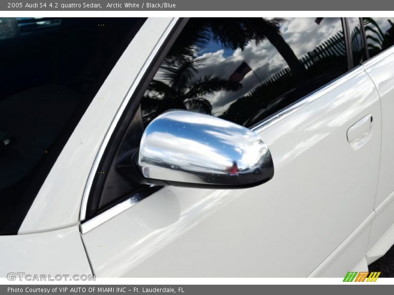 Arctic White / Black/Blue 2005 Audi S4 4.2 quattro Sedan