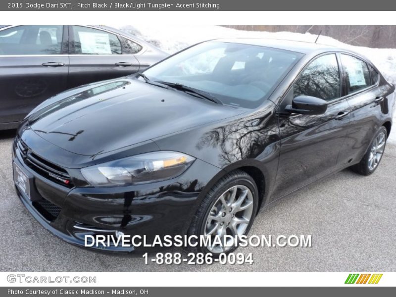 Pitch Black / Black/Light Tungsten Accent Stitching 2015 Dodge Dart SXT