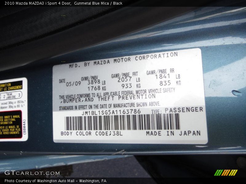 Gunmetal Blue Mica / Black 2010 Mazda MAZDA3 i Sport 4 Door