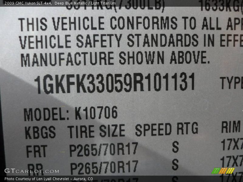Deep Blue Metallic / Light Titanium 2009 GMC Yukon SLT 4x4