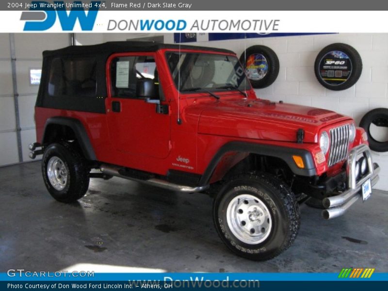 Flame Red / Dark Slate Gray 2004 Jeep Wrangler Unlimited 4x4