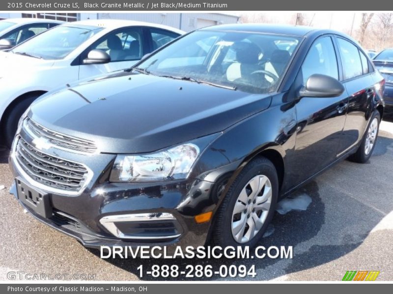 Black Granite Metallic / Jet Black/Medium Titanium 2015 Chevrolet Cruze LS