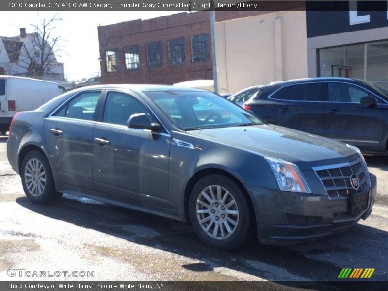 Thunder Gray ChromaFlair / Light Titanium/Ebony 2010 Cadillac CTS 4 3.0 AWD Sedan