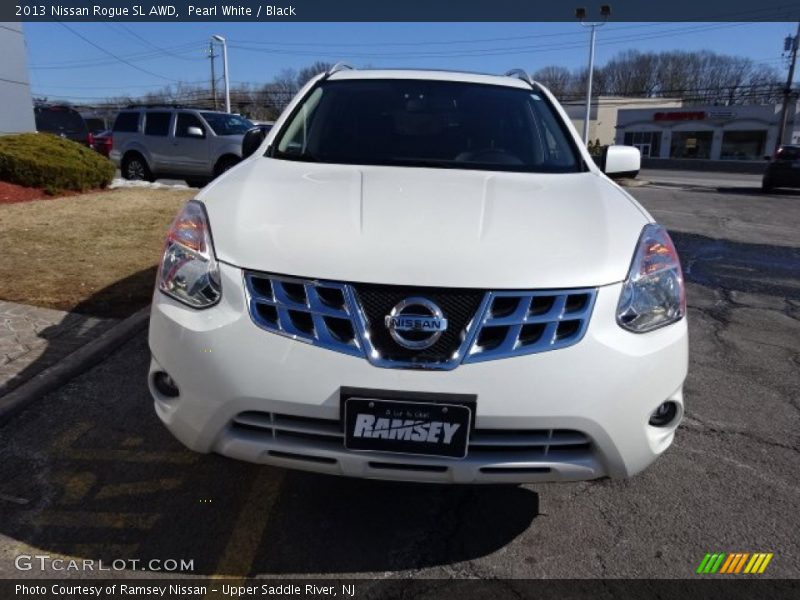 Pearl White / Black 2013 Nissan Rogue SL AWD