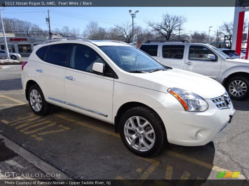 Pearl White / Black 2013 Nissan Rogue SL AWD