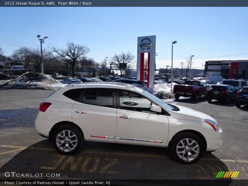 Pearl White / Black 2013 Nissan Rogue SL AWD