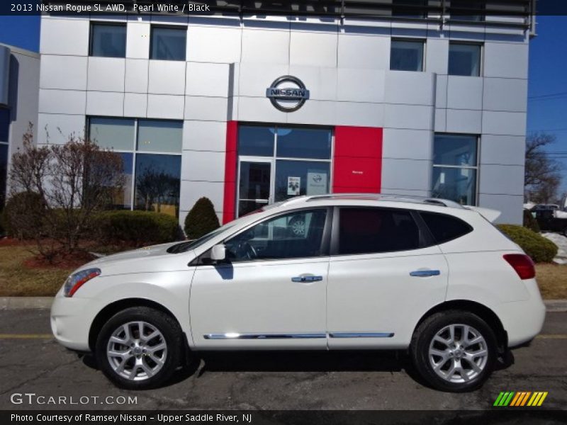 Pearl White / Black 2013 Nissan Rogue SL AWD