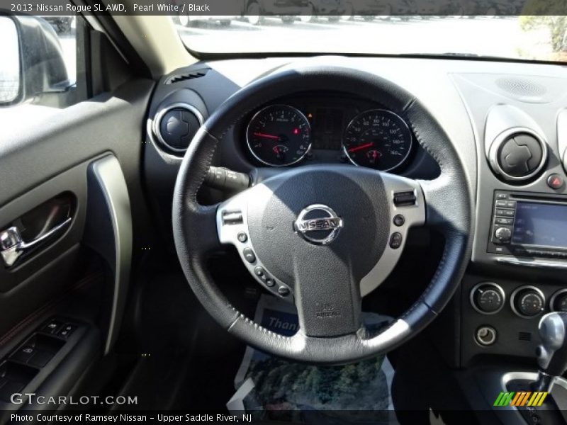 Pearl White / Black 2013 Nissan Rogue SL AWD