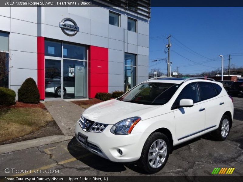 Pearl White / Black 2013 Nissan Rogue SL AWD
