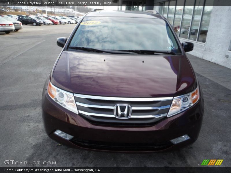 Dark Cherry Pearl II / Beige 2012 Honda Odyssey Touring Elite