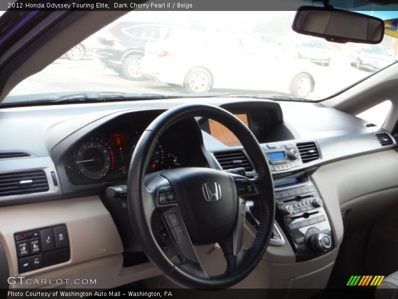 Dark Cherry Pearl II / Beige 2012 Honda Odyssey Touring Elite