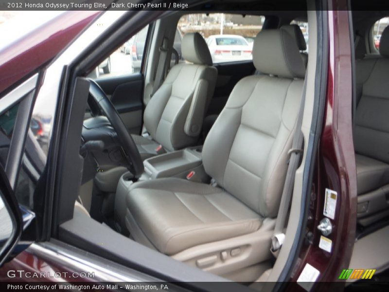 Dark Cherry Pearl II / Beige 2012 Honda Odyssey Touring Elite