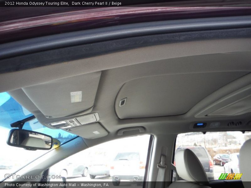 Dark Cherry Pearl II / Beige 2012 Honda Odyssey Touring Elite