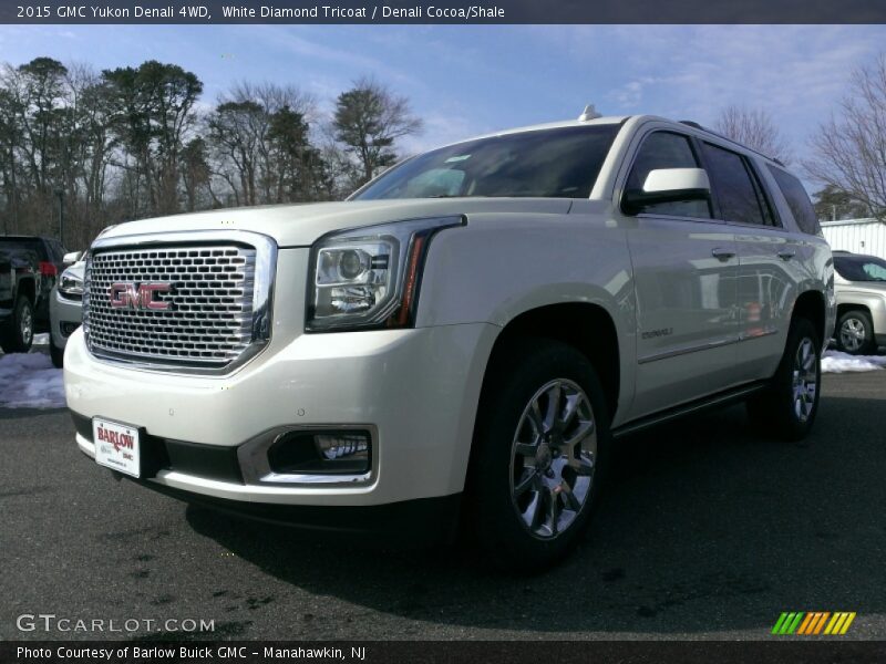 White Diamond Tricoat / Denali Cocoa/Shale 2015 GMC Yukon Denali 4WD