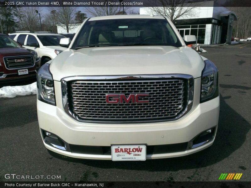 White Diamond Tricoat / Denali Cocoa/Shale 2015 GMC Yukon Denali 4WD