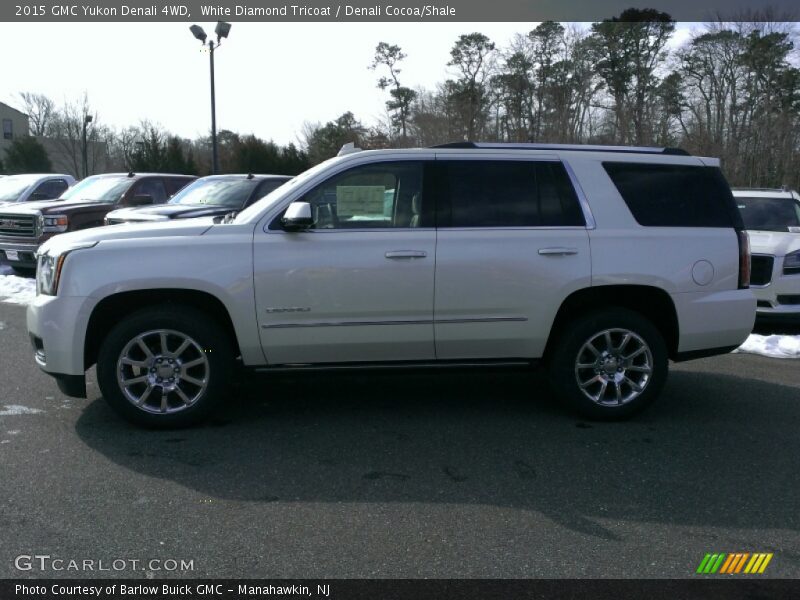 White Diamond Tricoat / Denali Cocoa/Shale 2015 GMC Yukon Denali 4WD