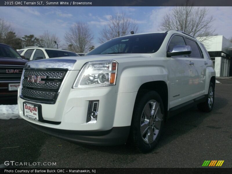 Summit White / Brownstone 2015 GMC Terrain SLT