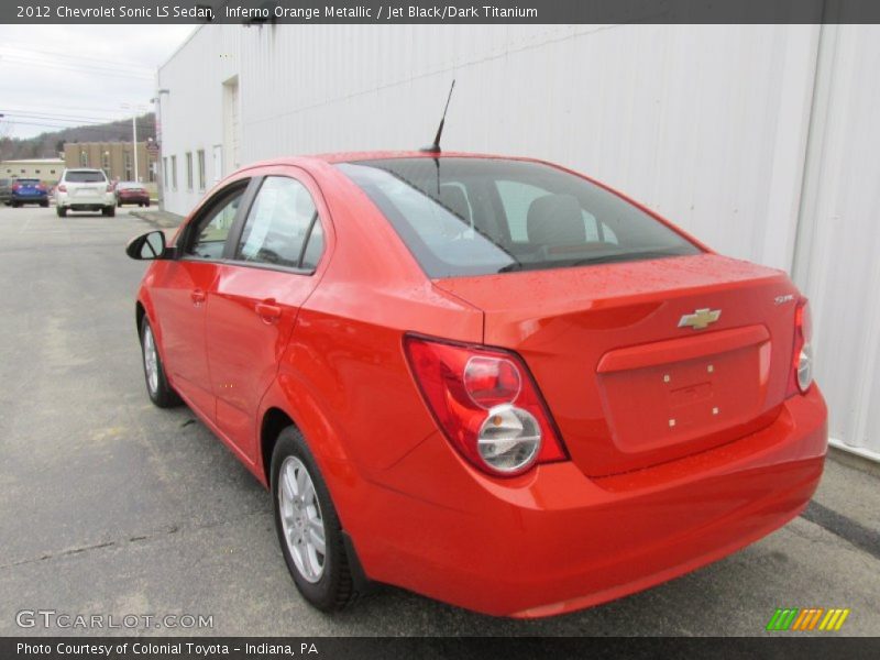 Inferno Orange Metallic / Jet Black/Dark Titanium 2012 Chevrolet Sonic LS Sedan