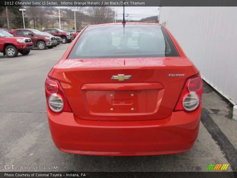 Inferno Orange Metallic / Jet Black/Dark Titanium 2012 Chevrolet Sonic LS Sedan