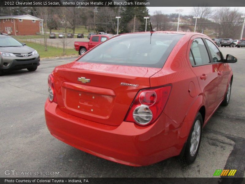 Inferno Orange Metallic / Jet Black/Dark Titanium 2012 Chevrolet Sonic LS Sedan