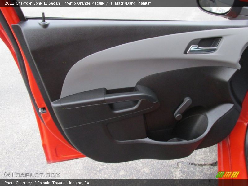 Inferno Orange Metallic / Jet Black/Dark Titanium 2012 Chevrolet Sonic LS Sedan