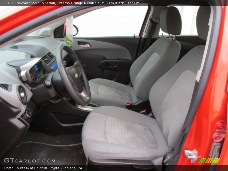 Inferno Orange Metallic / Jet Black/Dark Titanium 2012 Chevrolet Sonic LS Sedan