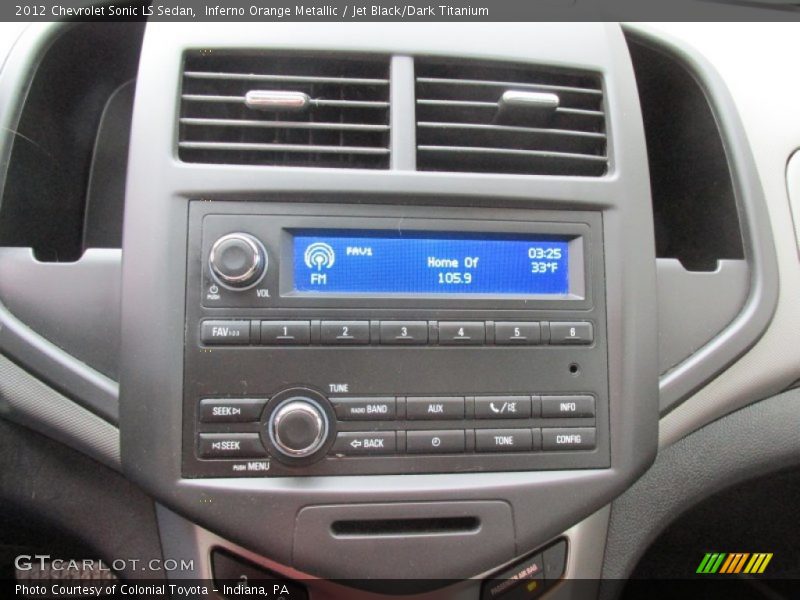 Inferno Orange Metallic / Jet Black/Dark Titanium 2012 Chevrolet Sonic LS Sedan
