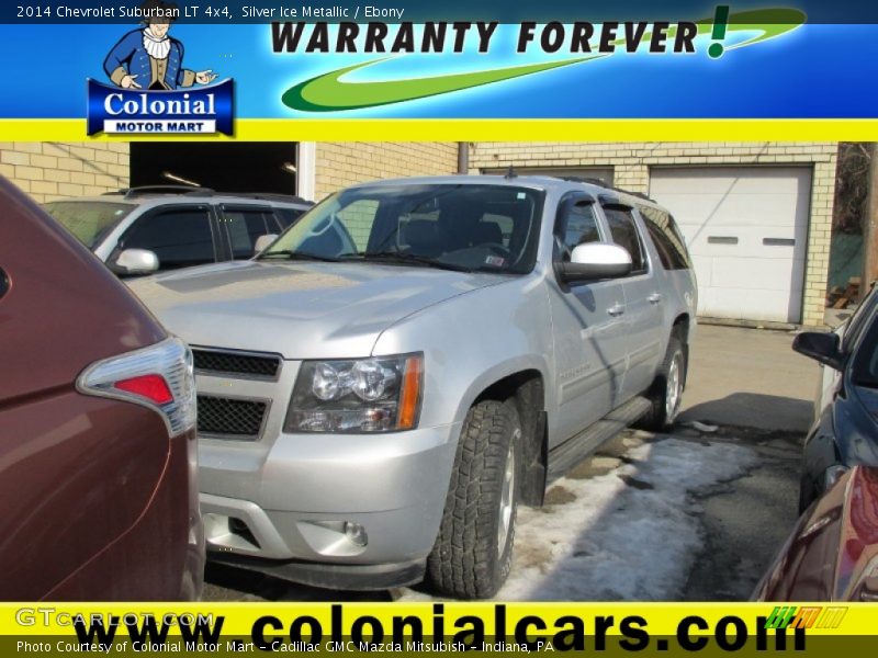 Silver Ice Metallic / Ebony 2014 Chevrolet Suburban LT 4x4