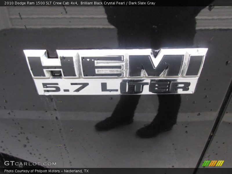 Brilliant Black Crystal Pearl / Dark Slate Gray 2010 Dodge Ram 1500 SLT Crew Cab 4x4