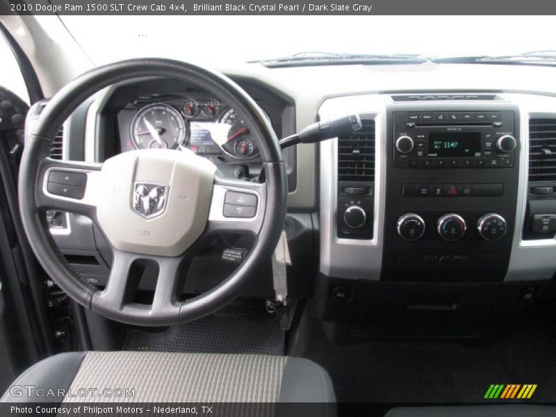 Brilliant Black Crystal Pearl / Dark Slate Gray 2010 Dodge Ram 1500 SLT Crew Cab 4x4