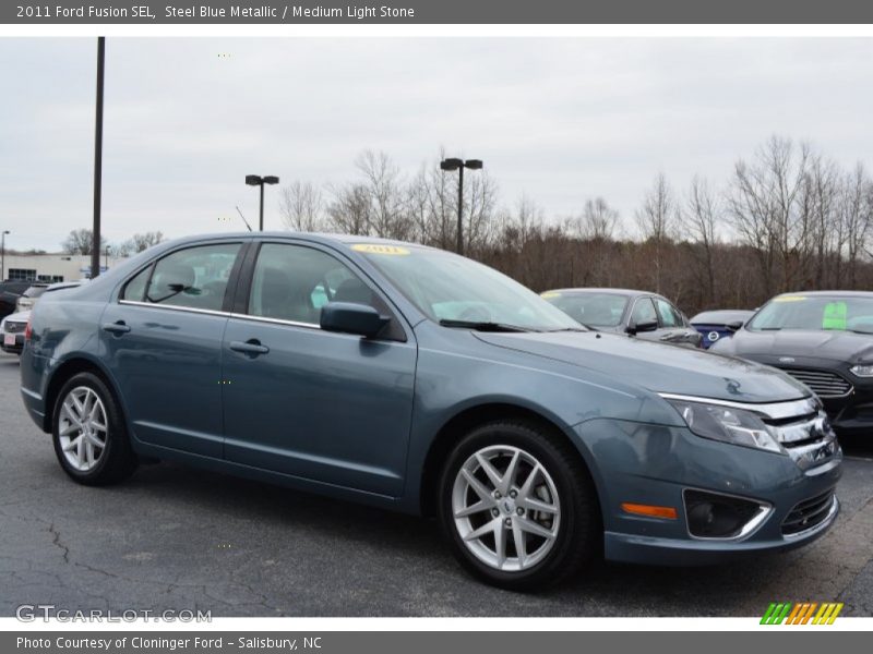 Steel Blue Metallic / Medium Light Stone 2011 Ford Fusion SEL