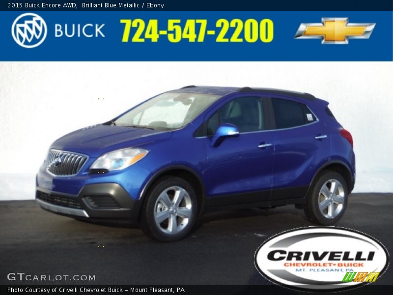 Brilliant Blue Metallic / Ebony 2015 Buick Encore AWD