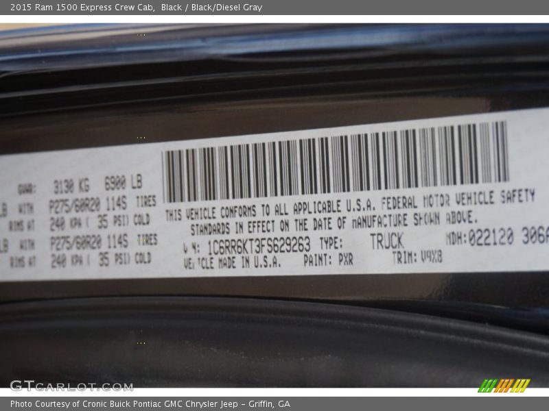 Black / Black/Diesel Gray 2015 Ram 1500 Express Crew Cab