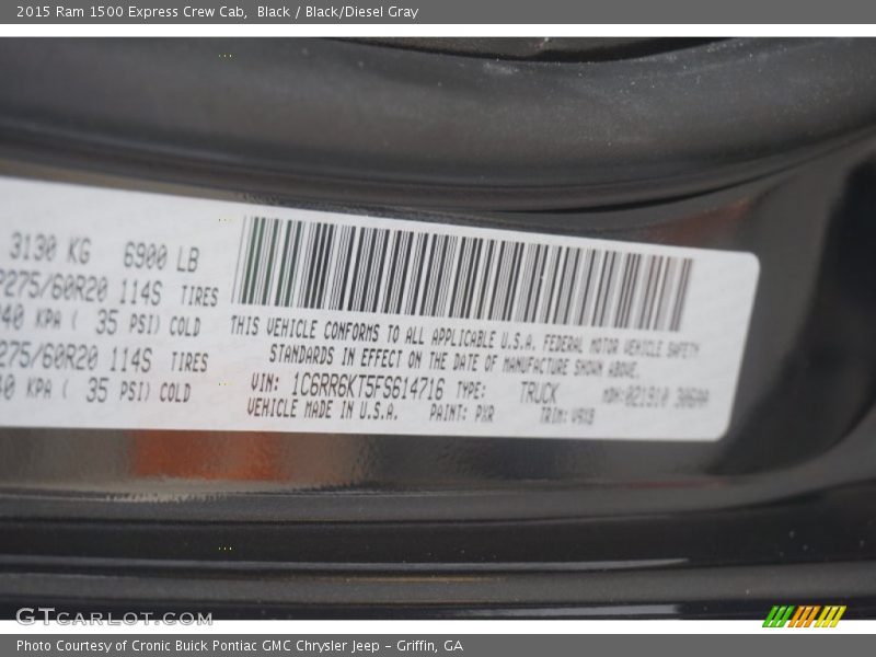 Black / Black/Diesel Gray 2015 Ram 1500 Express Crew Cab
