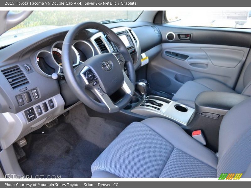 Silver Sky Metallic / Graphite 2015 Toyota Tacoma V6 Double Cab 4x4