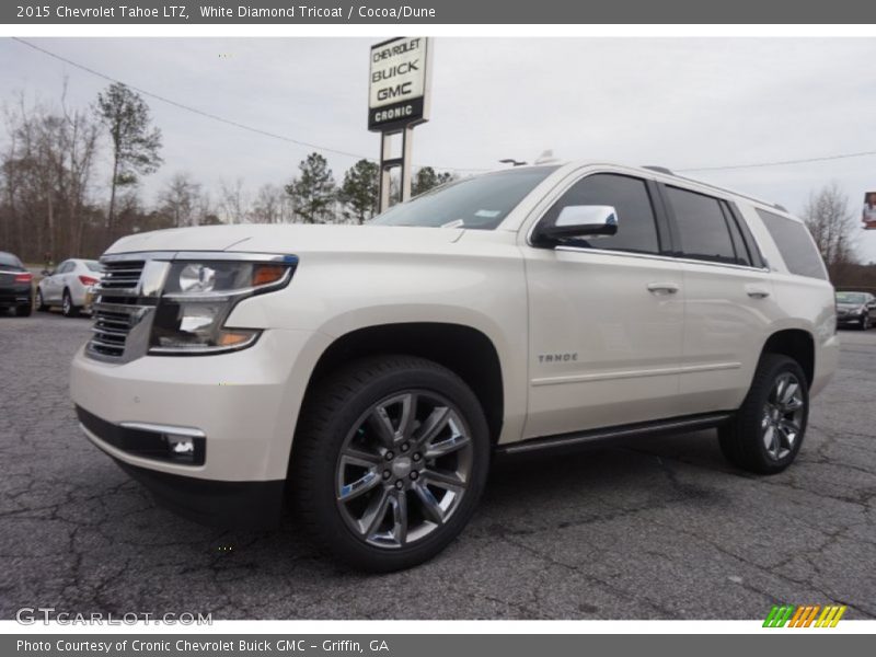 White Diamond Tricoat / Cocoa/Dune 2015 Chevrolet Tahoe LTZ