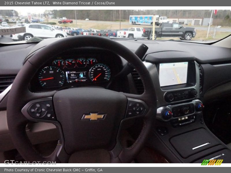 White Diamond Tricoat / Cocoa/Dune 2015 Chevrolet Tahoe LTZ