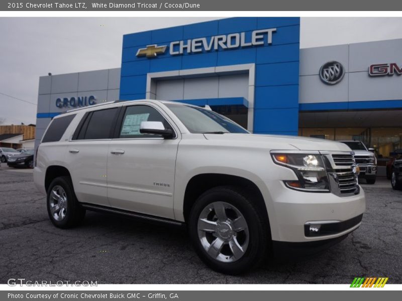 White Diamond Tricoat / Cocoa/Dune 2015 Chevrolet Tahoe LTZ