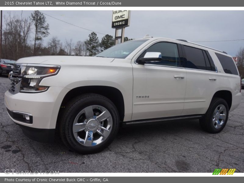 White Diamond Tricoat / Cocoa/Dune 2015 Chevrolet Tahoe LTZ