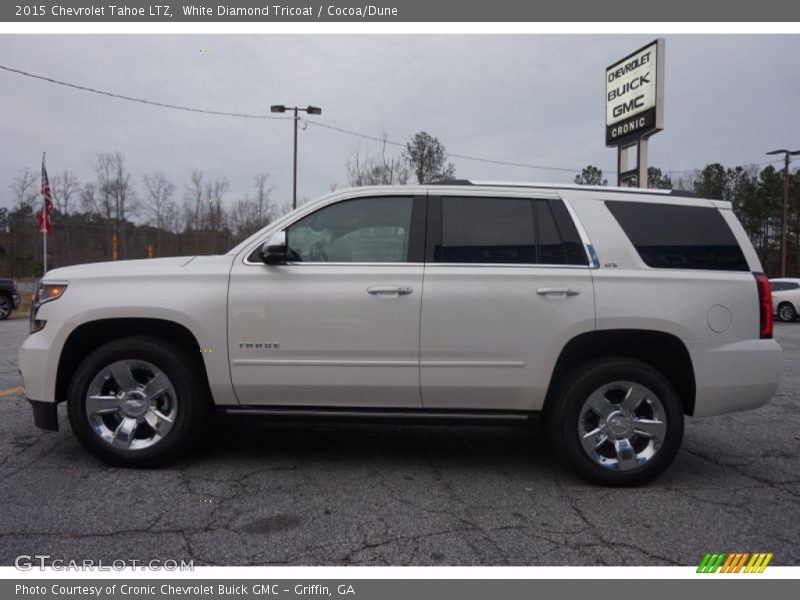 White Diamond Tricoat / Cocoa/Dune 2015 Chevrolet Tahoe LTZ