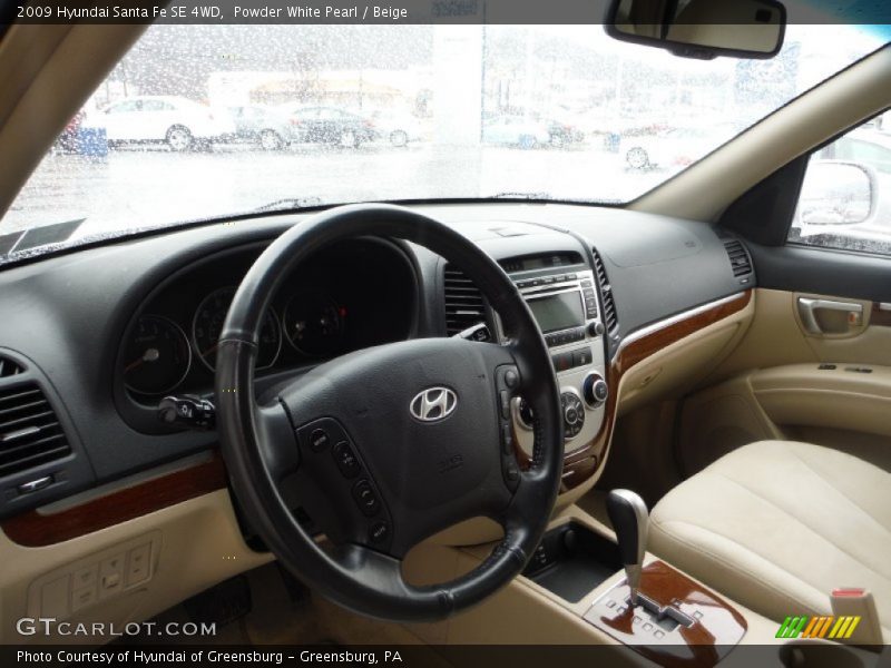  2009 Santa Fe SE 4WD Beige Interior