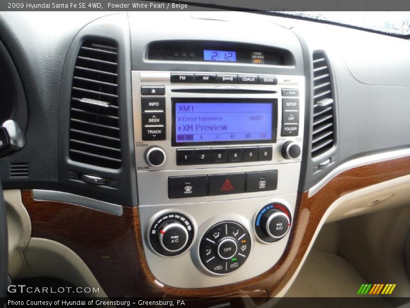 Controls of 2009 Santa Fe SE 4WD