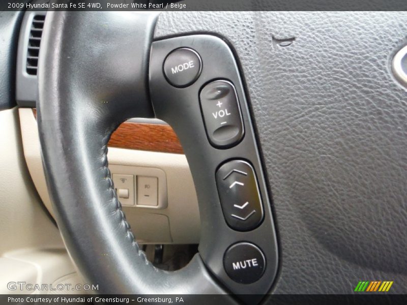 Controls of 2009 Santa Fe SE 4WD