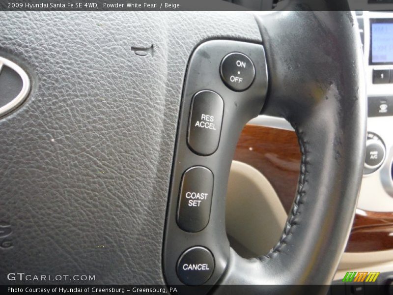 Controls of 2009 Santa Fe SE 4WD