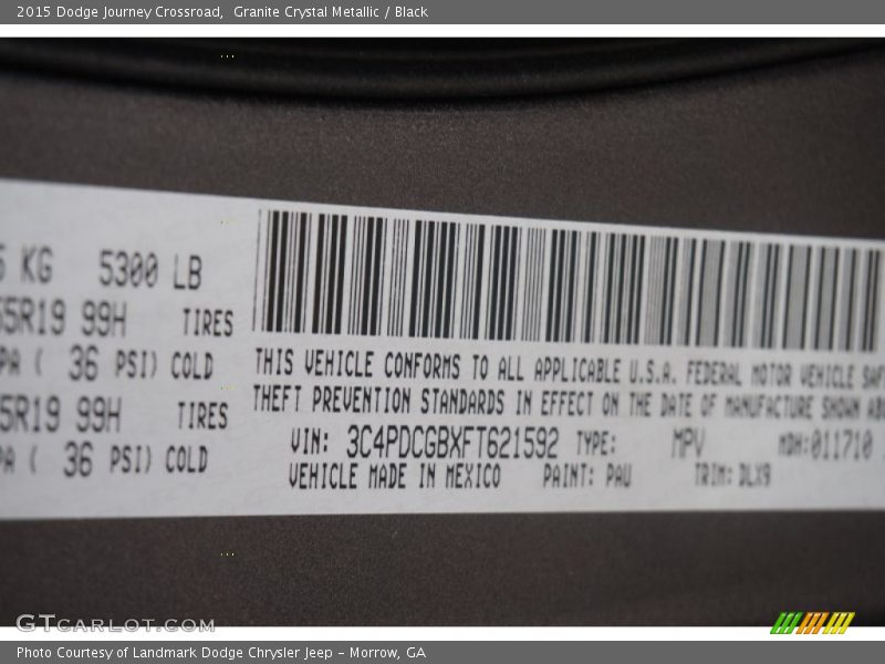 Granite Crystal Metallic / Black 2015 Dodge Journey Crossroad