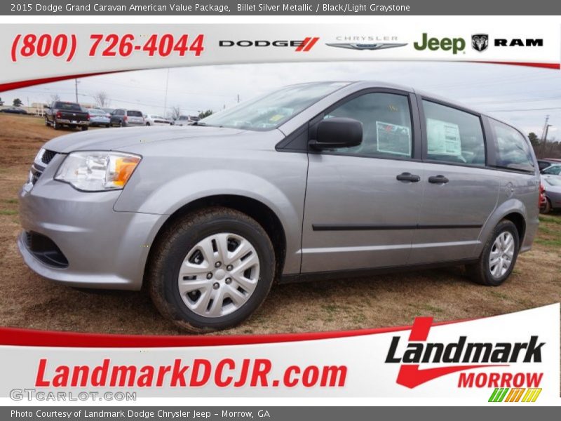 Billet Silver Metallic / Black/Light Graystone 2015 Dodge Grand Caravan American Value Package