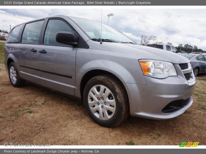 Billet Silver Metallic / Black/Light Graystone 2015 Dodge Grand Caravan American Value Package