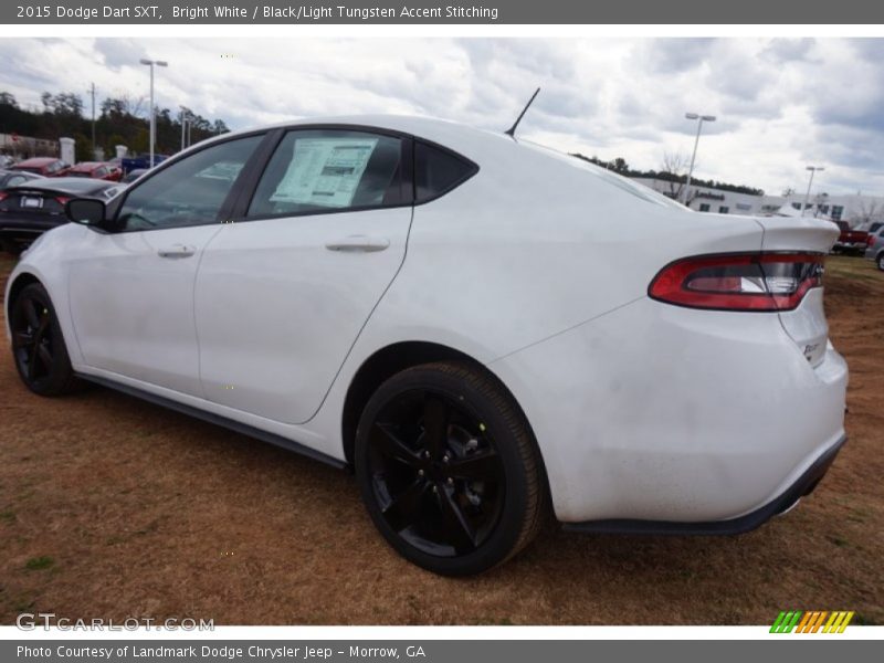 Bright White / Black/Light Tungsten Accent Stitching 2015 Dodge Dart SXT