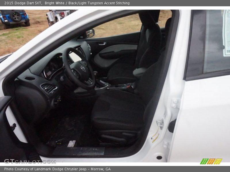 Bright White / Black/Light Tungsten Accent Stitching 2015 Dodge Dart SXT