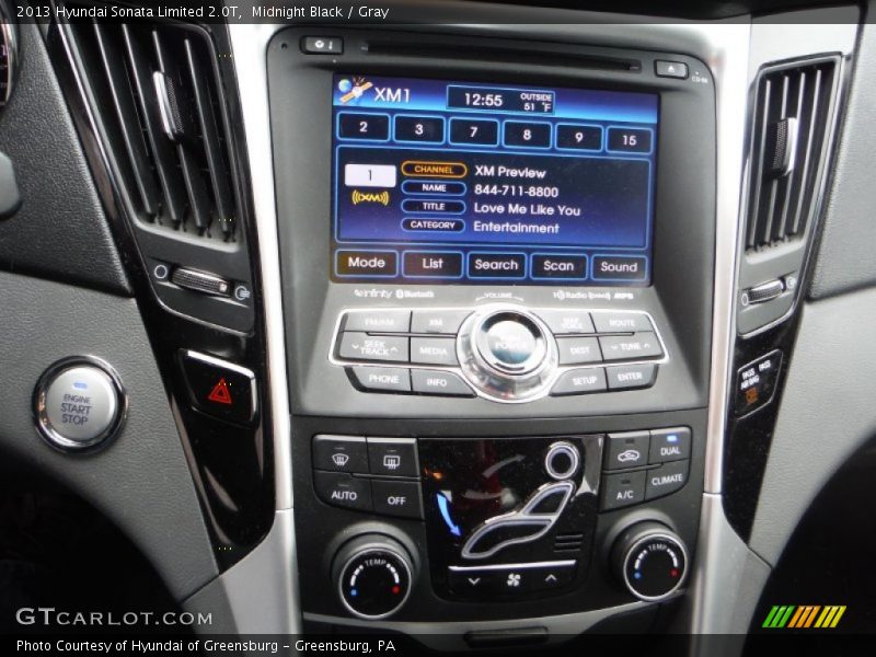 Midnight Black / Gray 2013 Hyundai Sonata Limited 2.0T